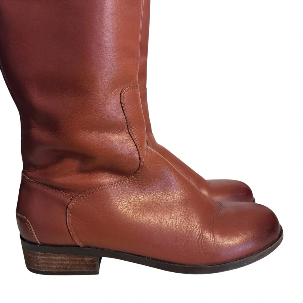 Array Derby Leather Knee High Riding Boots 8.5 N